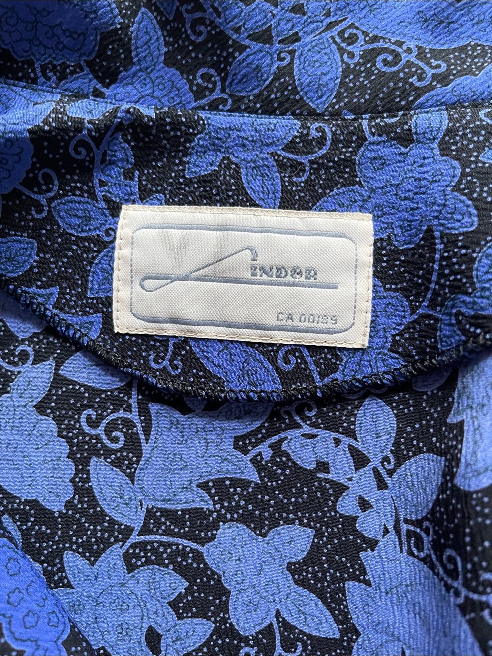 Lindor Vintage Blue & Black Floral Peplum Dress - Picture 5 of 12